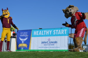 Sparky and Howler entertained golfers during breakfast.